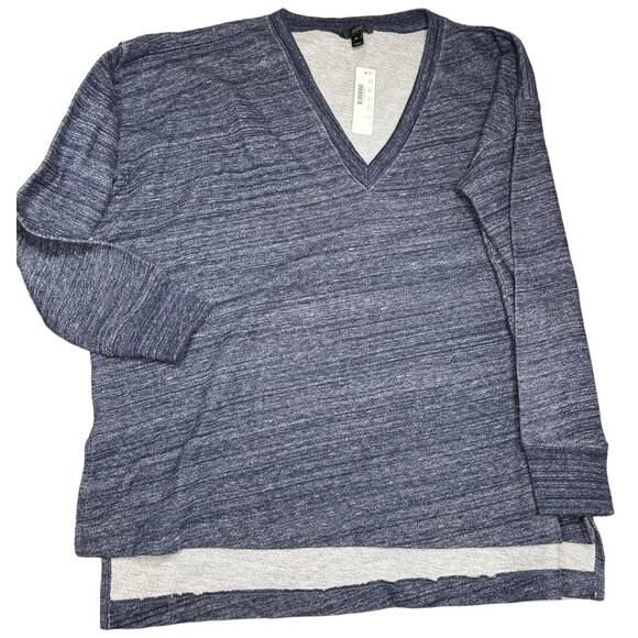 J.Crew heather blue v-neck sweater oversized boxy fit Medium nwt - Picture 1 of 4